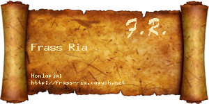 Frass Ria névjegykártya